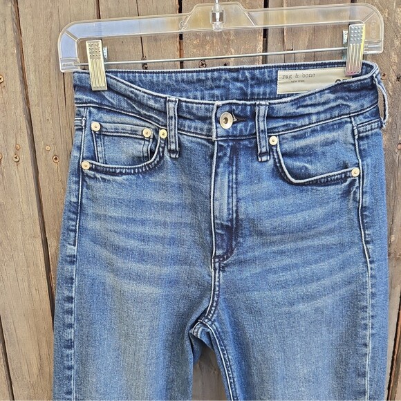 Rag & Bone High Rise Ankle Skinny Jeans Levee Wash Size 25 - Picture 4 of 7
